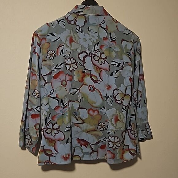 TIANELLO WOMAN TOP FLORAL BOHON M Vintage - Picture 7 of 7